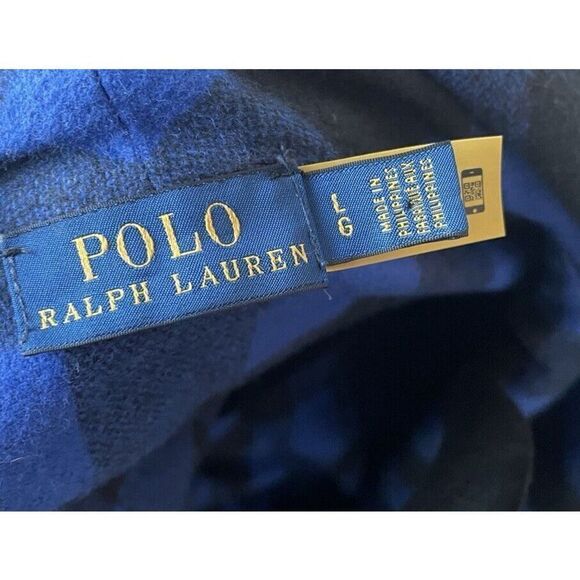 New POLO RALPH LAUREN Checked Fringe-Edge Belted Jacket Size Large - Picture 7 of 7